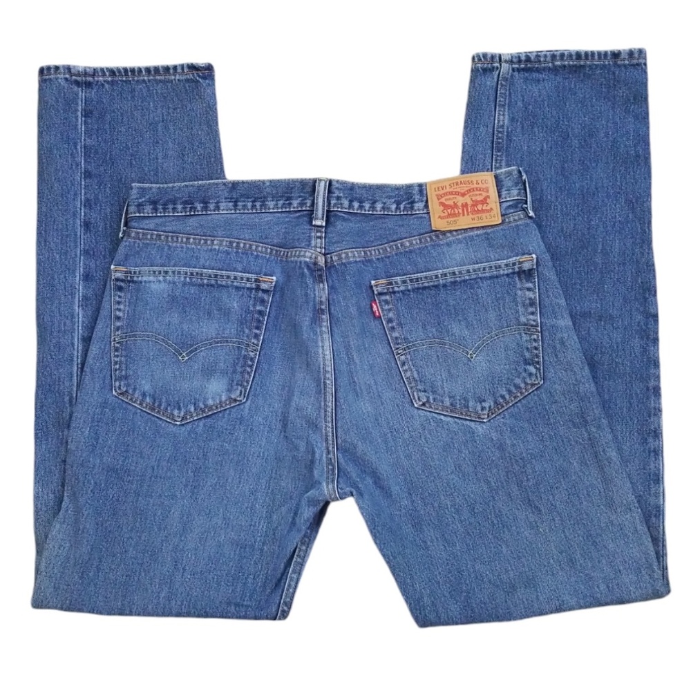 Levi’s 505 Men’s Regular Fit Straight Leg Jeans Size 36